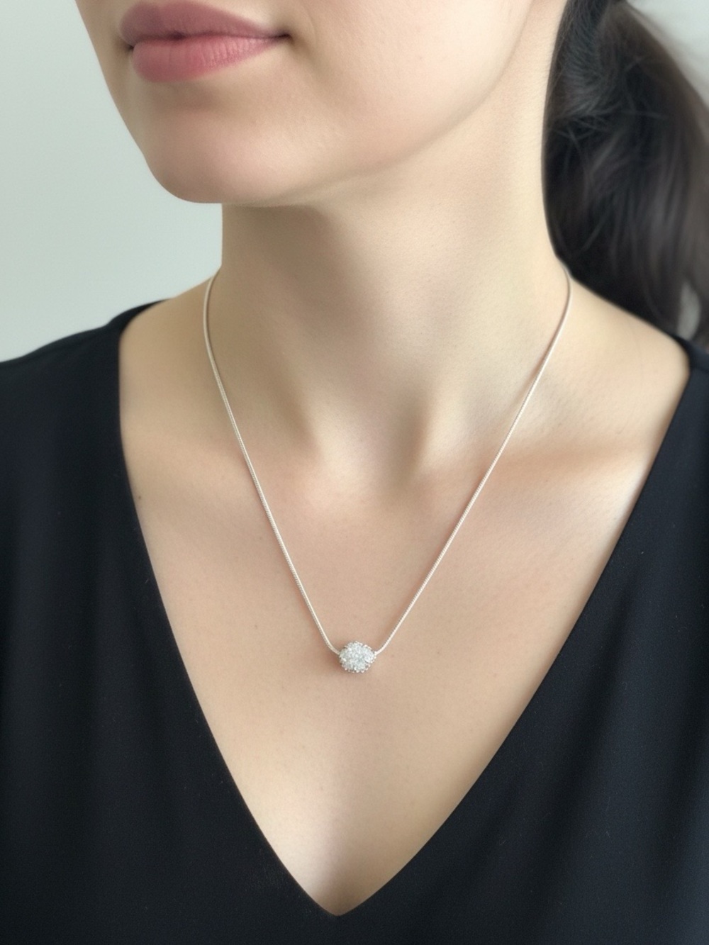 Kendra Scott Tess Mara pendant necklace iridescent druzy stone silver chain 17